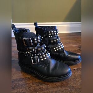 Aldo Vegan Black Studded Ankle Boots